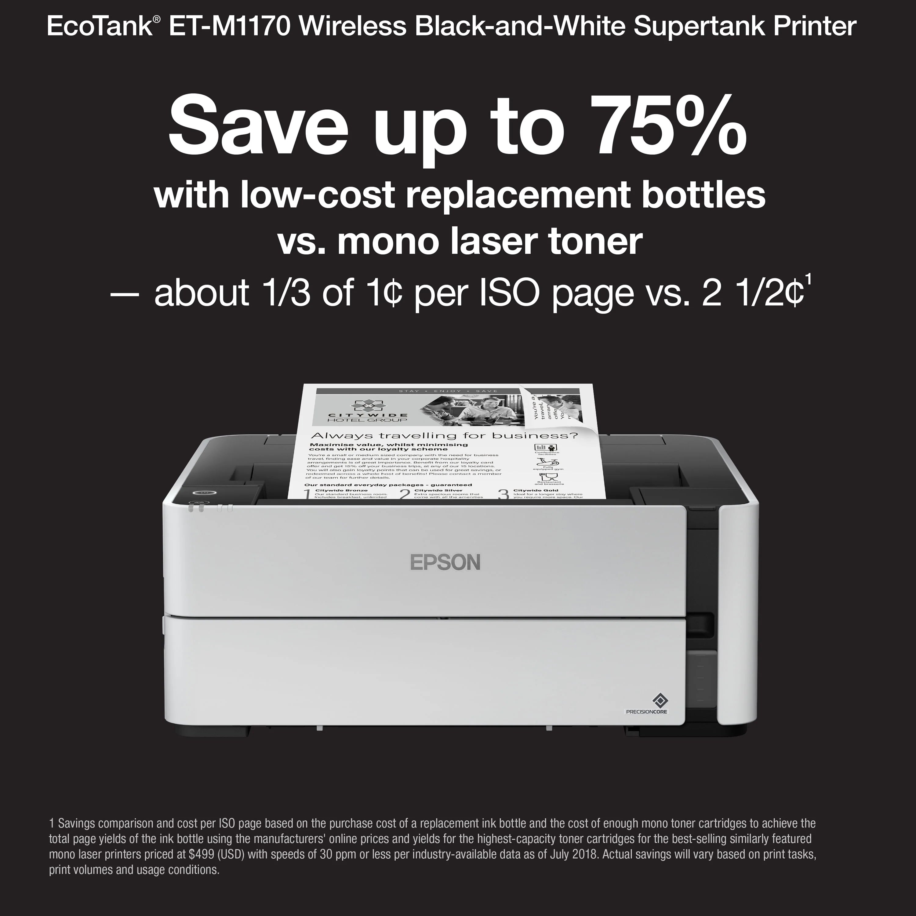 Epson EcoTank ET-M1170 Wireless Monochrome Supertank Printer Y449