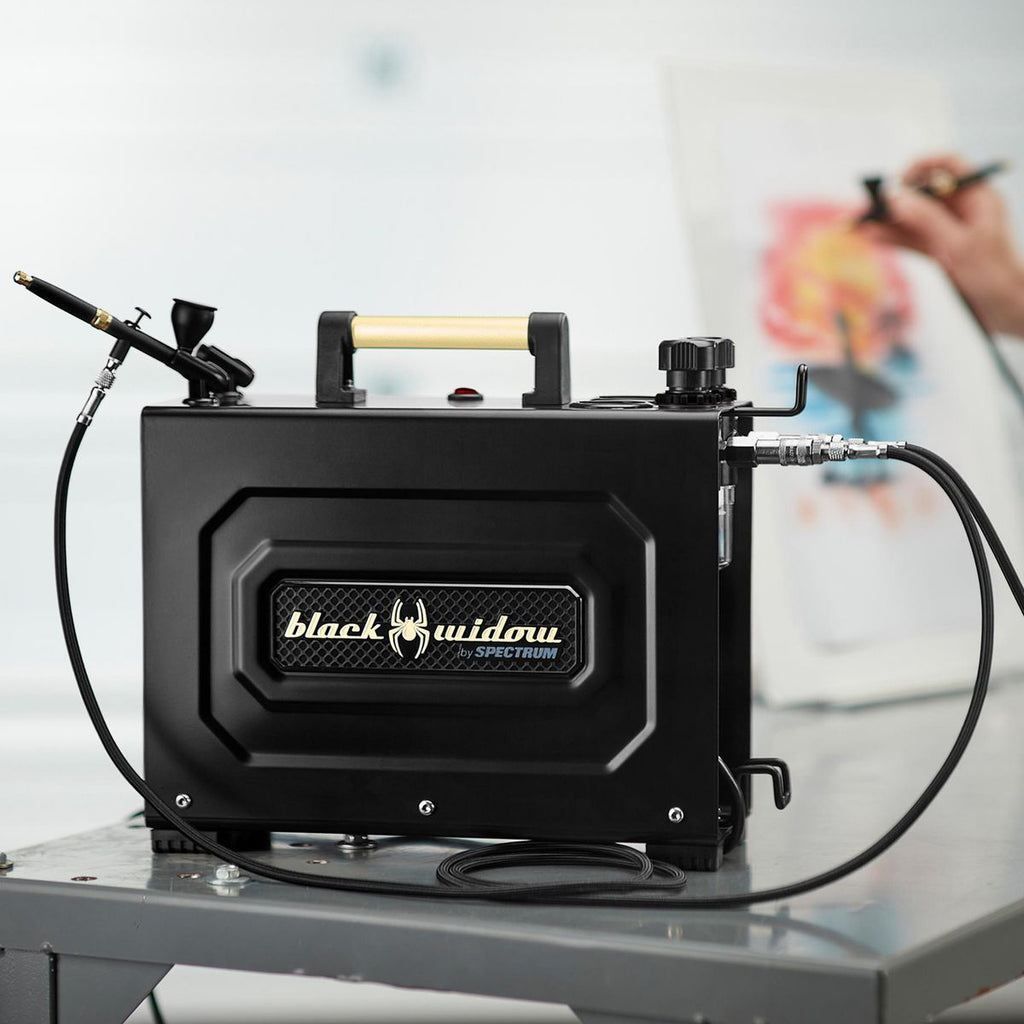 BLACK WIDOW BY SPECTRUM Professional Airbrush Compressor Kit T28226