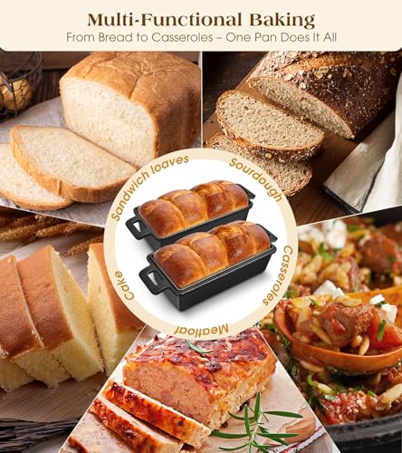 Cast Iron Loaf Pan with Lid, 9×5 in, Oven-Safe for Sourdough Bread G904458
