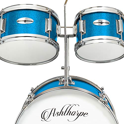 Ashthorpe 5-Piece Junior Drum Set with Brass Cymbals and Adjustable Throne L91179