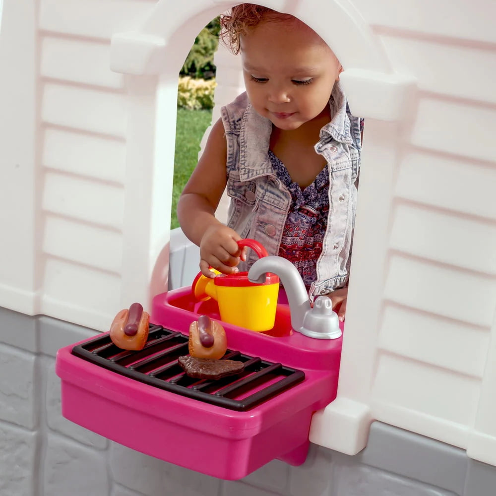 Step2 Neat & Tidy Cottage II Brown Playhouse Plastic Kids Outdoor Toy G21972