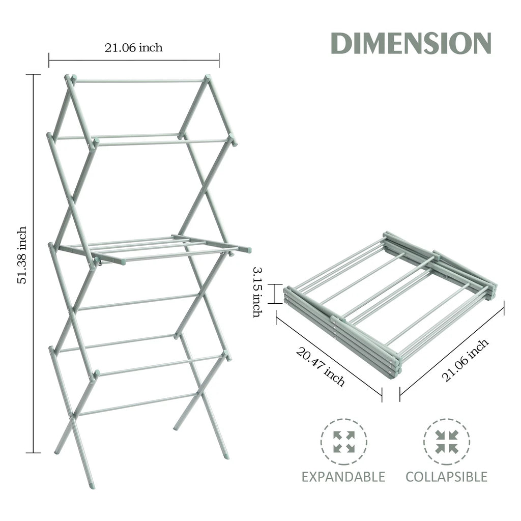 KK KINGRACK 3-Tier Collapsible Steel Clothes Drying Rack L182