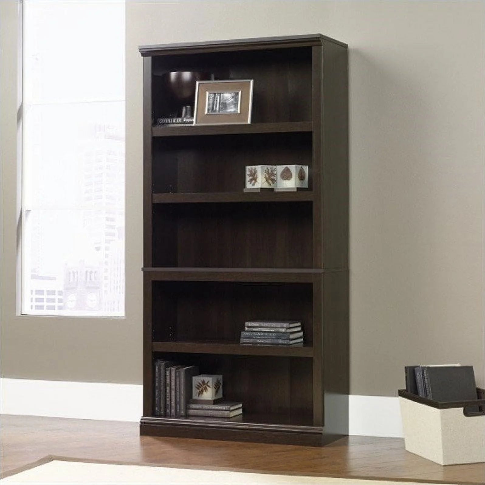 Sauder Select 5-Shelf Bookcase, Chalked Chestnut Finish O1929