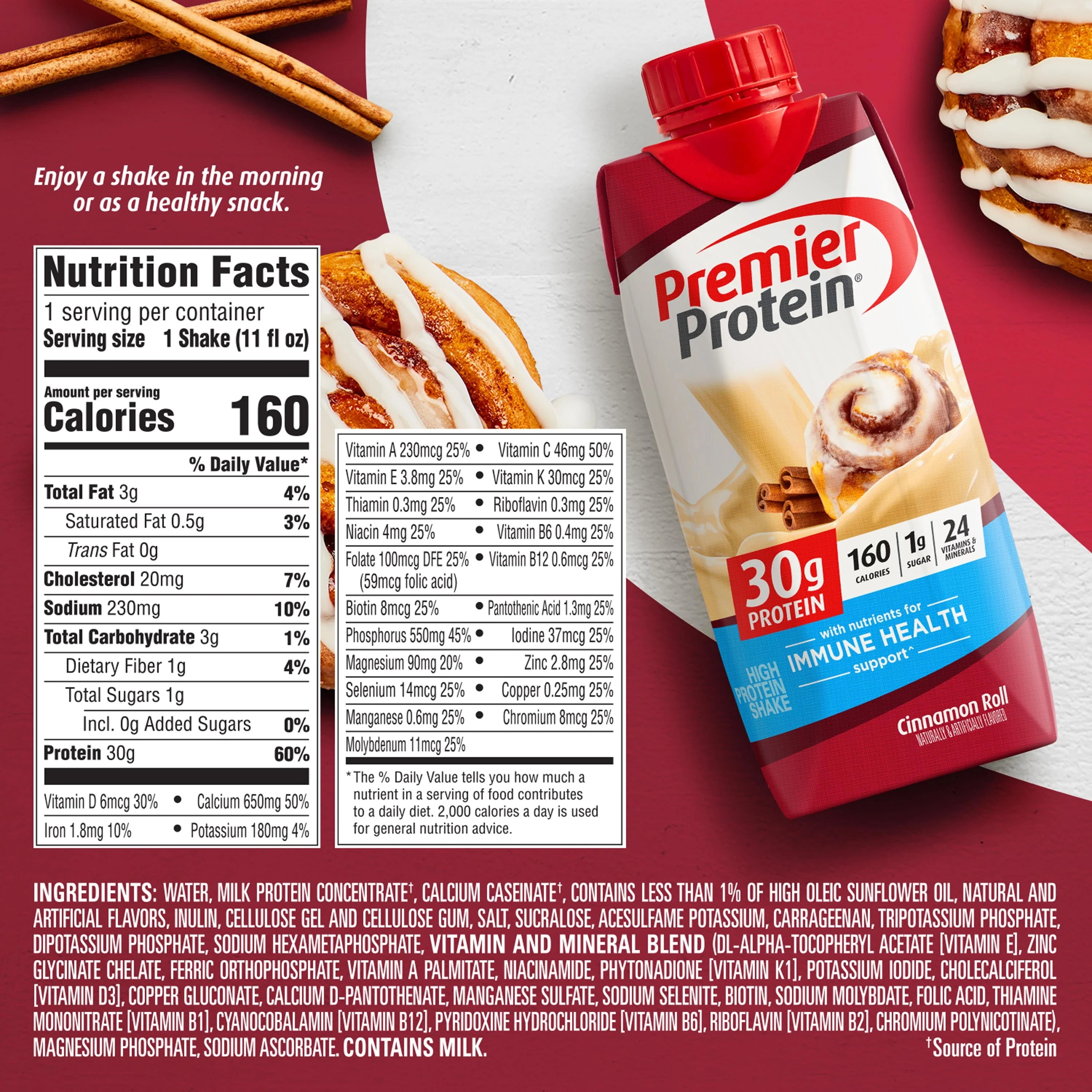 Premier Protein Shake, Chocolate, 11 fl oz, 12 Ct H339