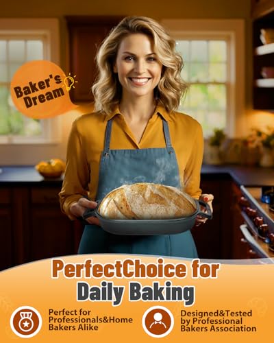 Cloche Loaf Dutch Oven, Pre-Seasoned, 9.5QT, Cast Iron Bread Pan with Lid Q8578