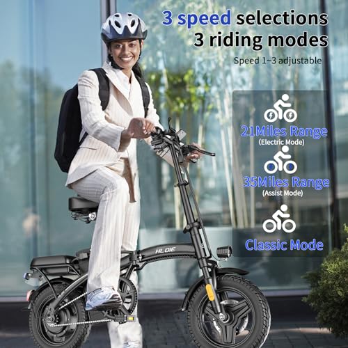 Folding Electric Bike for Adults, 400W Motor, 14" Ebike L370