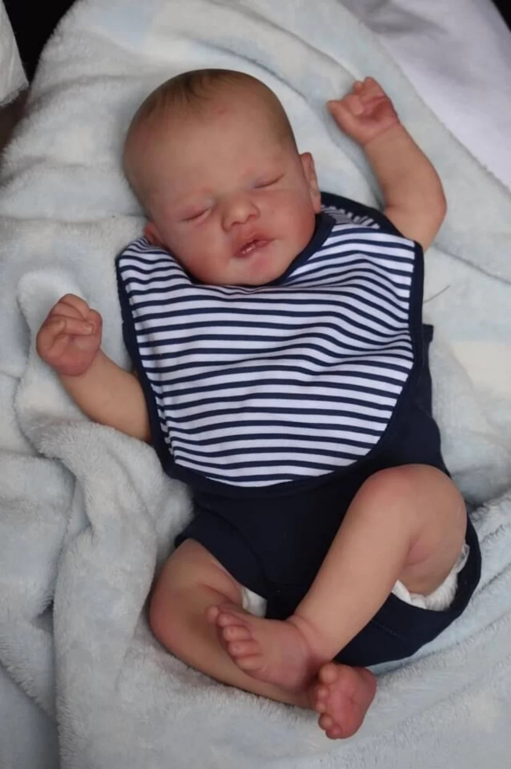 19 inch Soft Vinyl Reborn Baby Sleeping Boy Doll with Cloth Body L4486