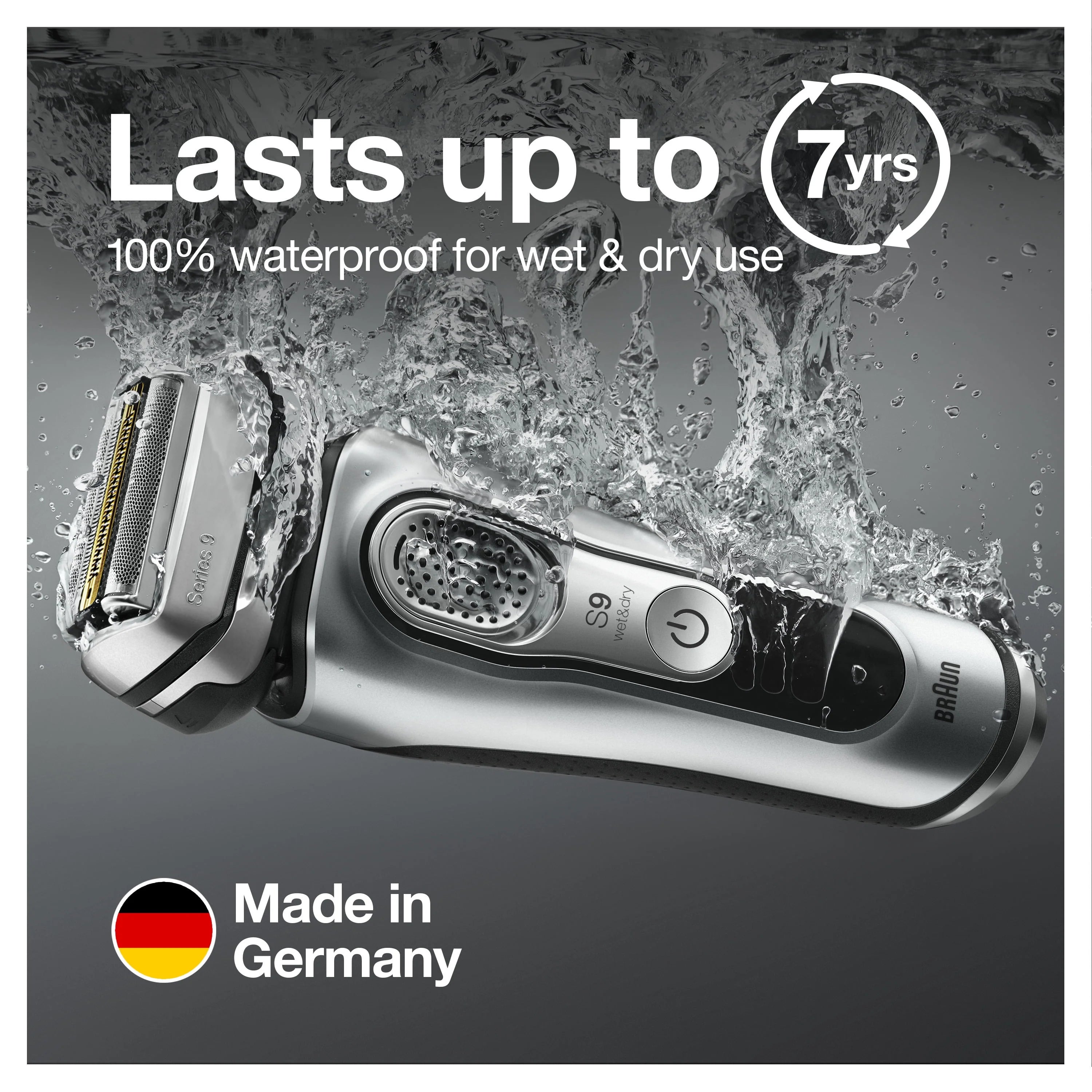 Braun Series 9 9370cc Rechargeable Wet Dry Electric Shaver with Clean Station J16358