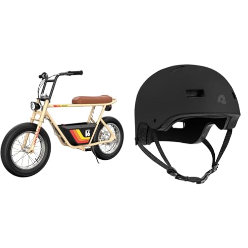 Razor Rambler 16 36V Electric Minibike with Retro Style, Retrospec Dakota Adult Helmet B115