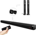 Sound Bars for tv, Audio TV Speaker with Surround Sound System,2 in1 Home Theater assembleable Soundbar,4 Driver Speakers,Remote Control,Wall Mounted,Optical/Aux/RCA/USB/Micro SD Connection Pack of 2