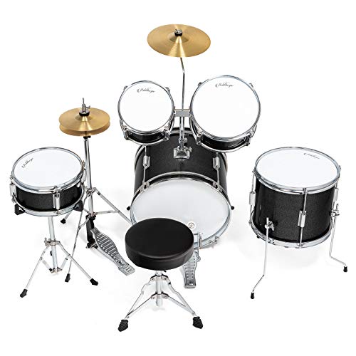 Ashthorpe 5-Piece Junior Drum Set with Brass Cymbals and Adjustable Throne L91179