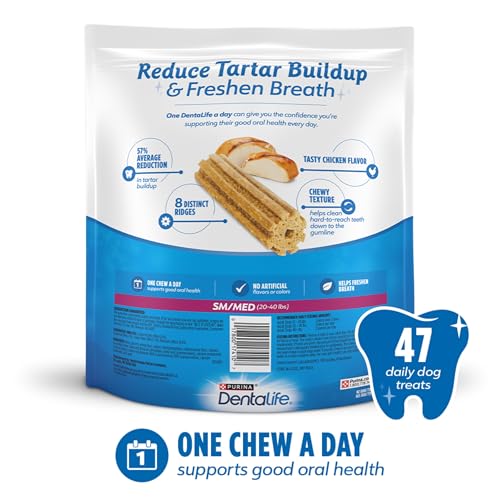 DentaLife Daily Oral Care Dog Treats for Small and Medium Dogs, Chicken Flavor, 47 ct. Pouch M519