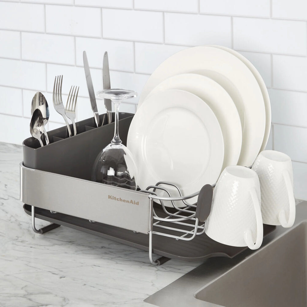 Kitchenaid Stainless Steel Compact Dish Rack, Satin Gray T892