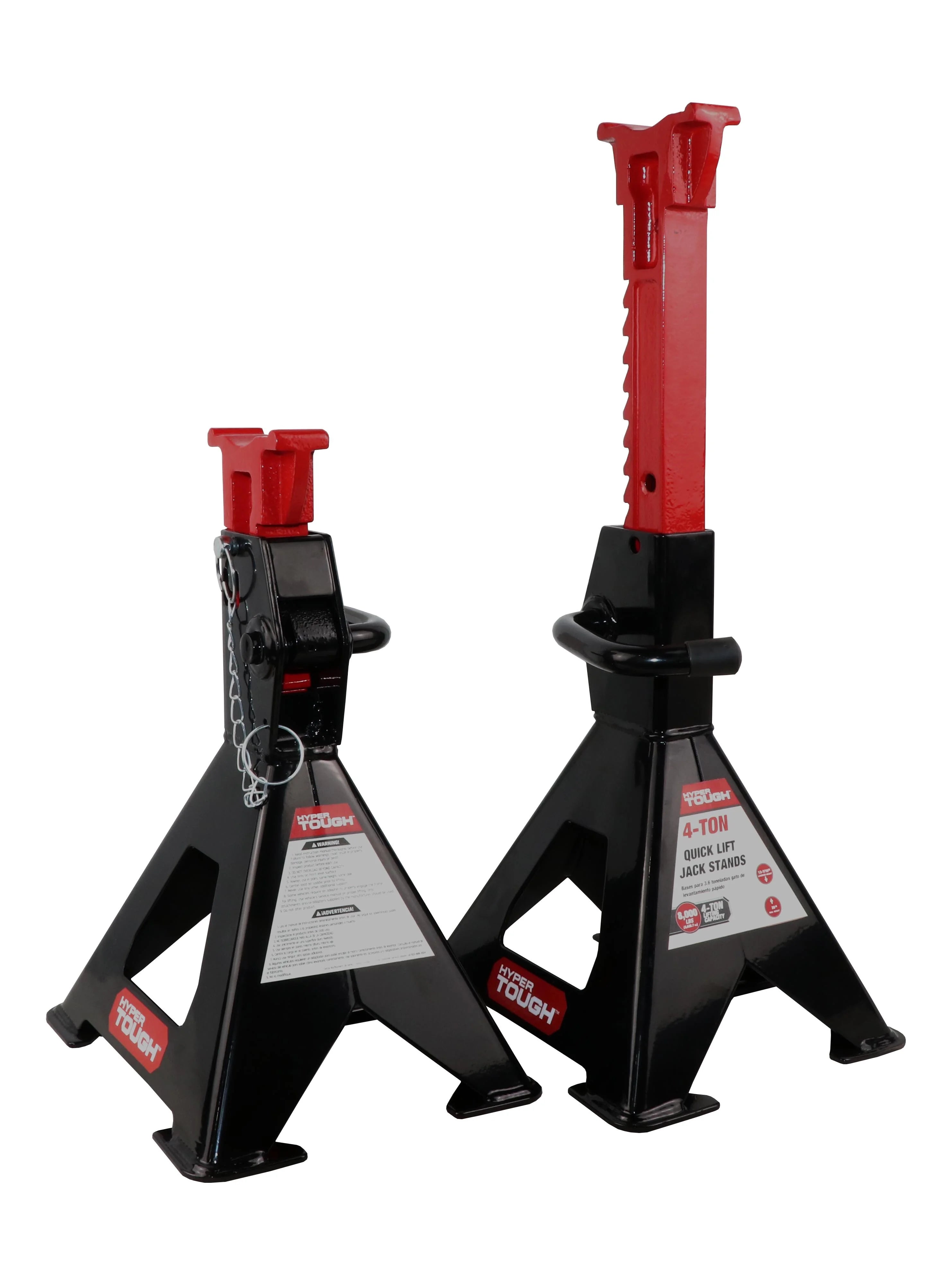 Hyper Tough TH54006D 4Ton Capacity Steel Quick Lift Jack Stands, Lifting Range 13-7/16 to 20