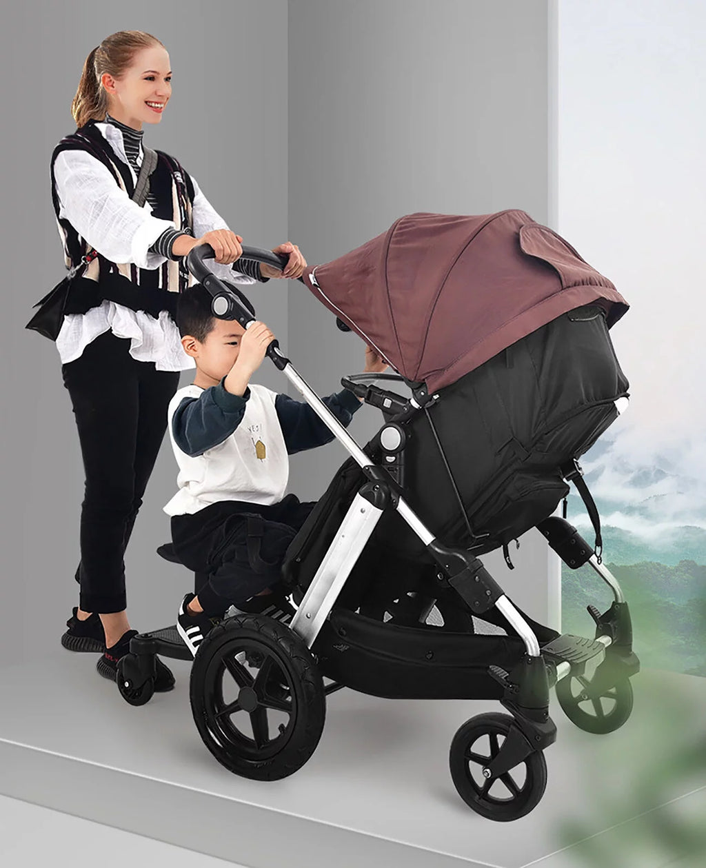 TOOL1SHOoo Universal 2-in-1 Stroller Ride Board with Detachable Seat W77866