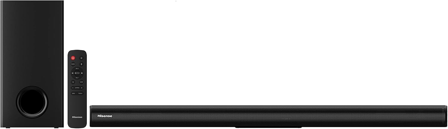Hisense HS219 2.1ch Sound Bar with Wireless Subwoofer, Dolby Audio, Bluetooth I204707
