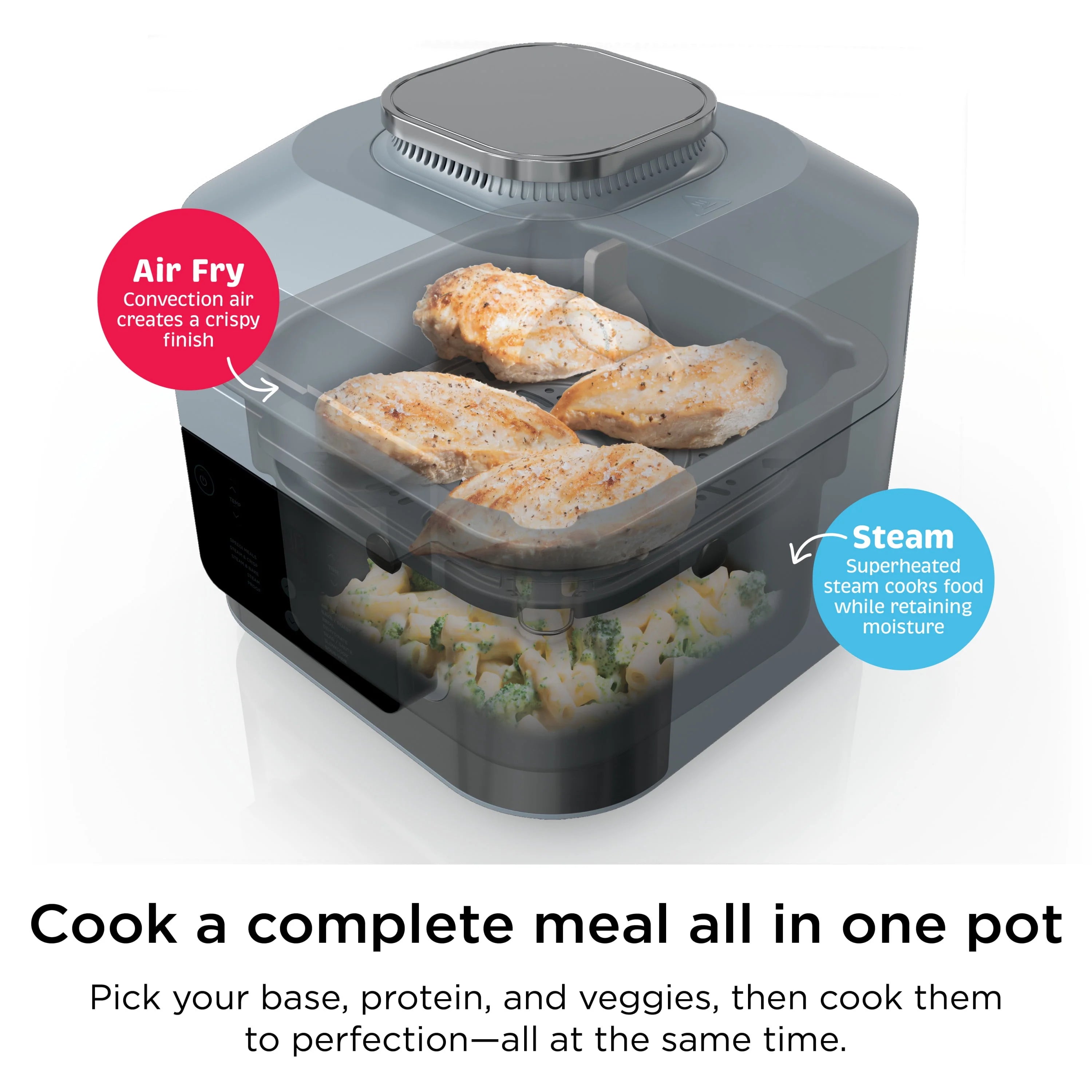 Ninja Speedi Rapid Cooker & Air Fryer, 6-Qt, 10-in-1, Sea Salt Gray Q39620