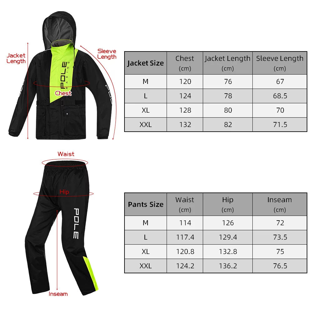 Men's Waterproof Breathable Rain Jacket and Pants Suit T966355