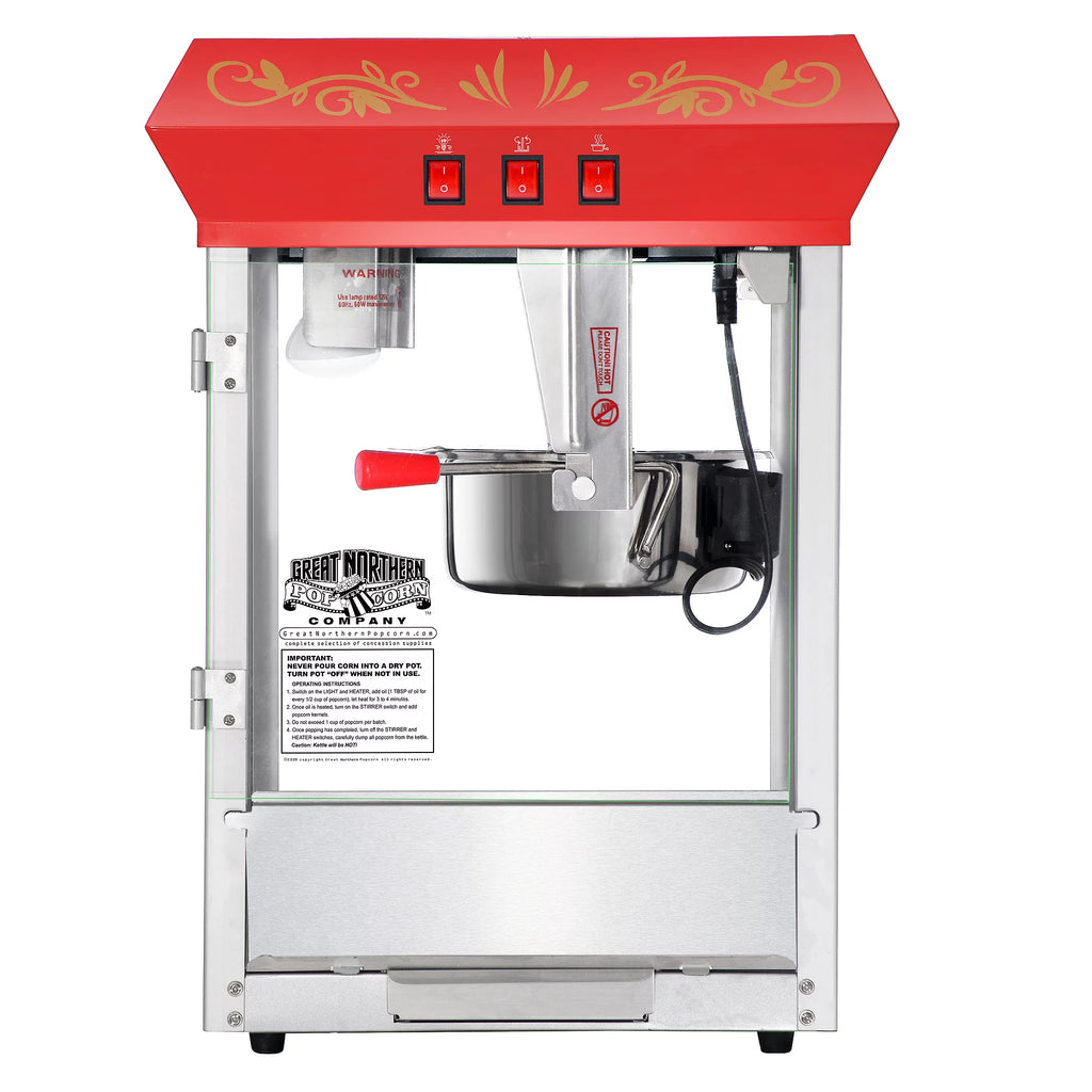 Great Northern Popcorn Red Countertop Popper Machine, 8 oz M552