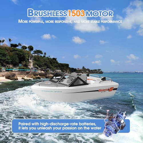 RC Boat with Turbine Water Jet, 2.4GHz Remote Control, 1:12 Scale Model Ship E37713