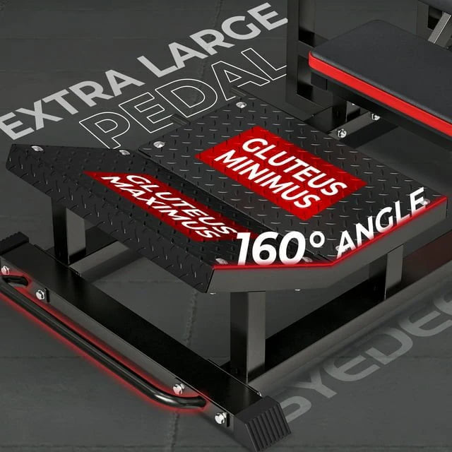 syedee Glute Bridge Machine, Heavy Duty Plate-Loaded Hip Thrust, Red J397479