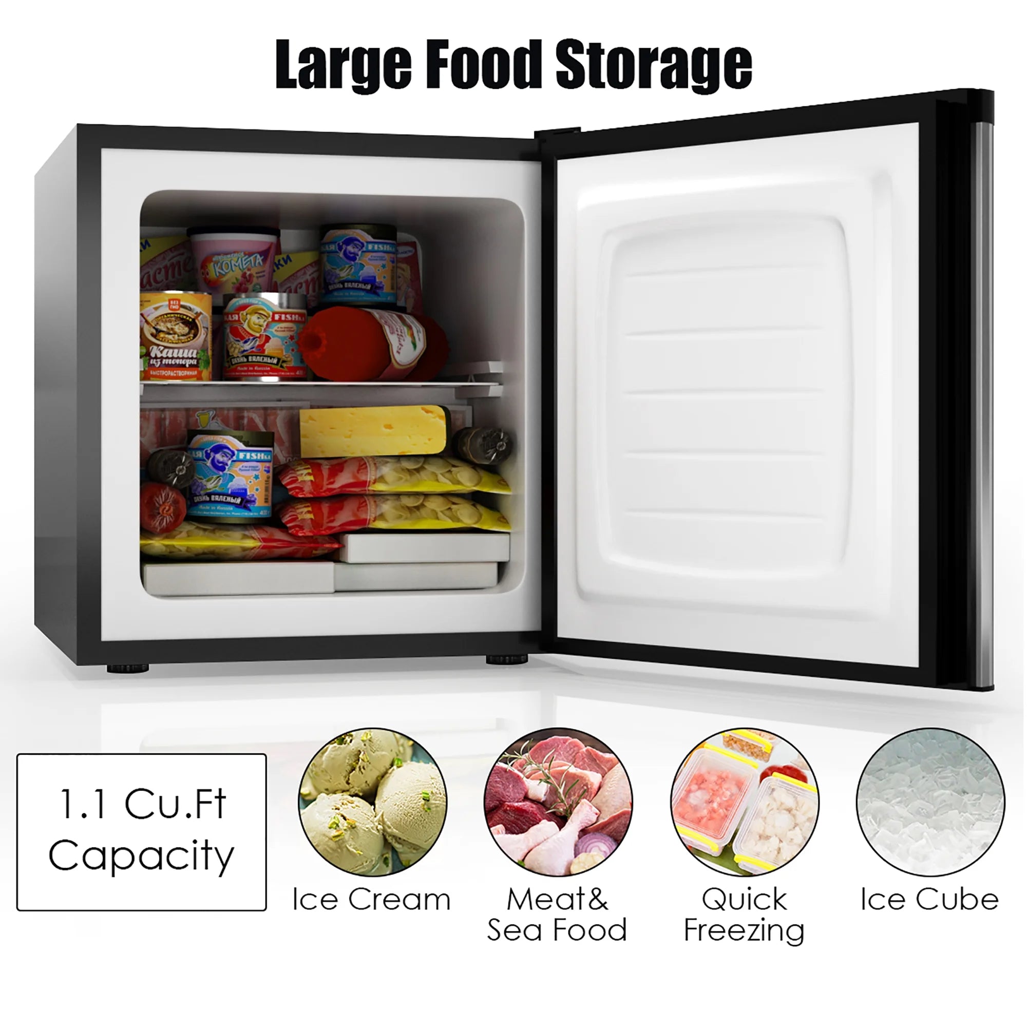 STAKOL 1.1 cu.ft. Compact Single Door Mini Upright Freezer H880