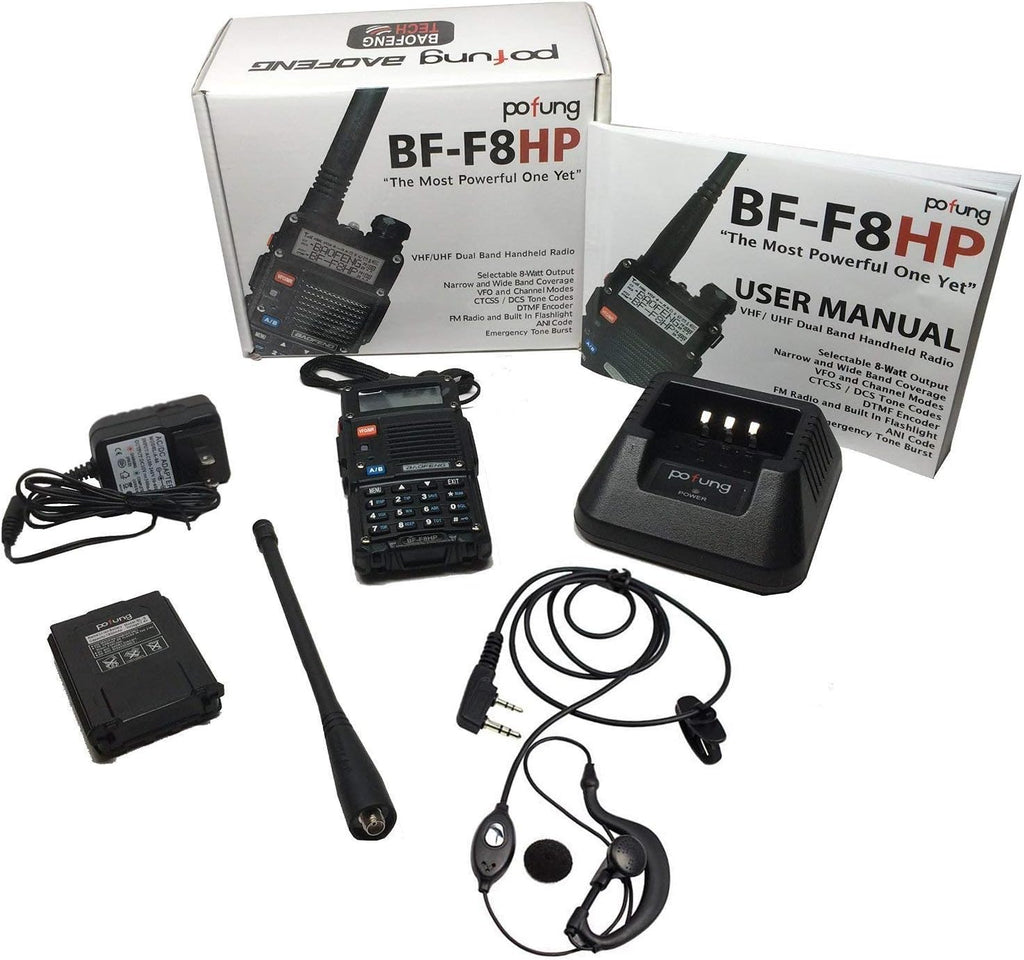 BAOFENG BF-F8HP 8-Watt Dual Band Two-Way Radio with Large Battery N44906