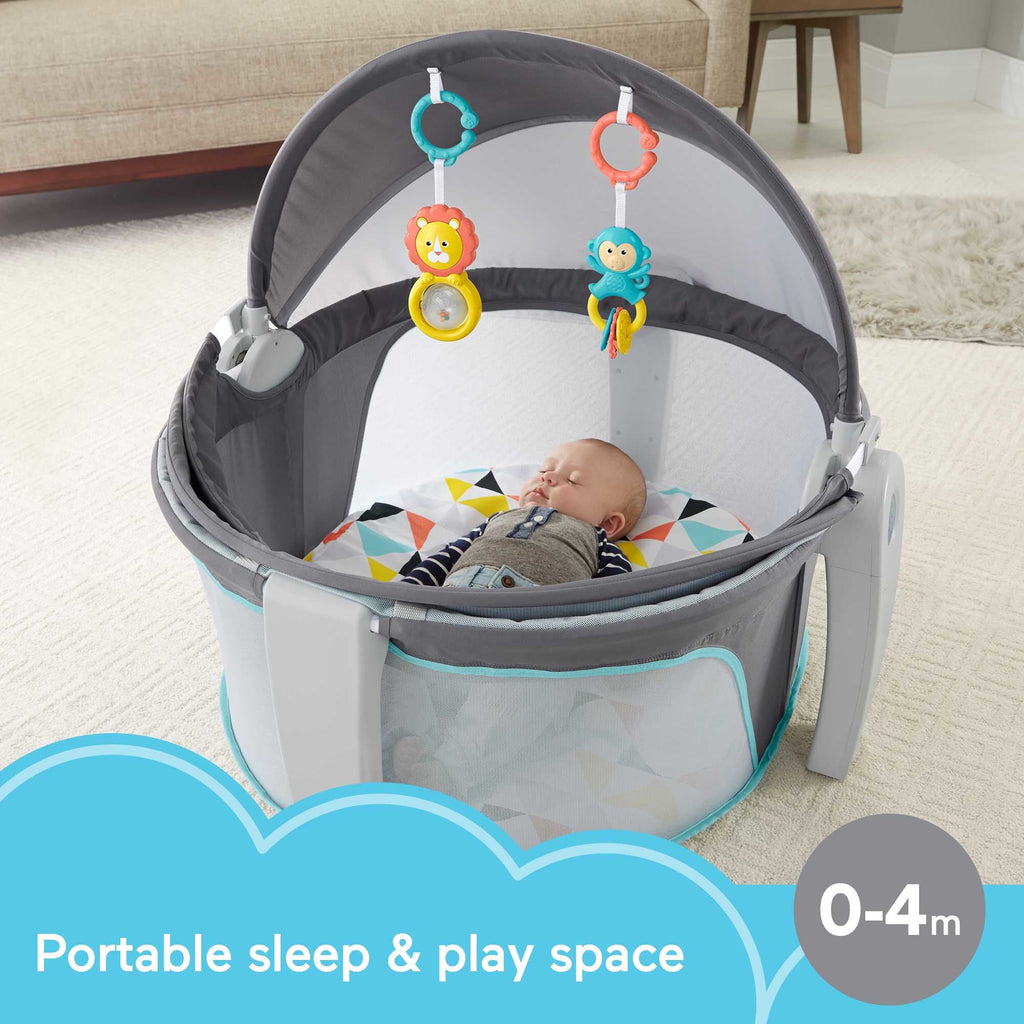 Fisher-Price On-the-Go Infant Dome Portable Bassinet and Play Space with Toys U449
