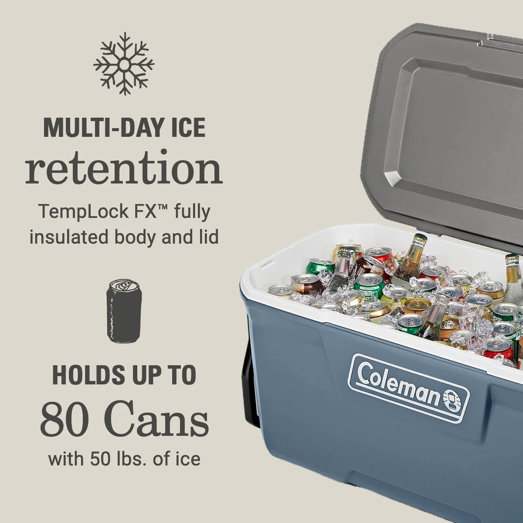 Coleman 316 Series 100QT Hard Chest Wheeled Cooler, Lakeside Blue H646398