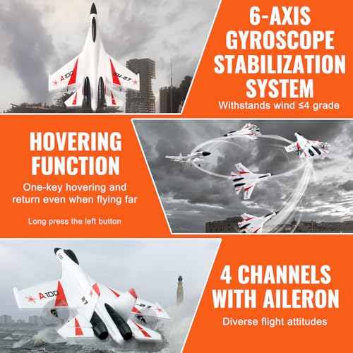 VEVOR RC Plane 2.4GHz 4 Channel T28 Trainer Aircraft with 6-Axis Gyro W54614