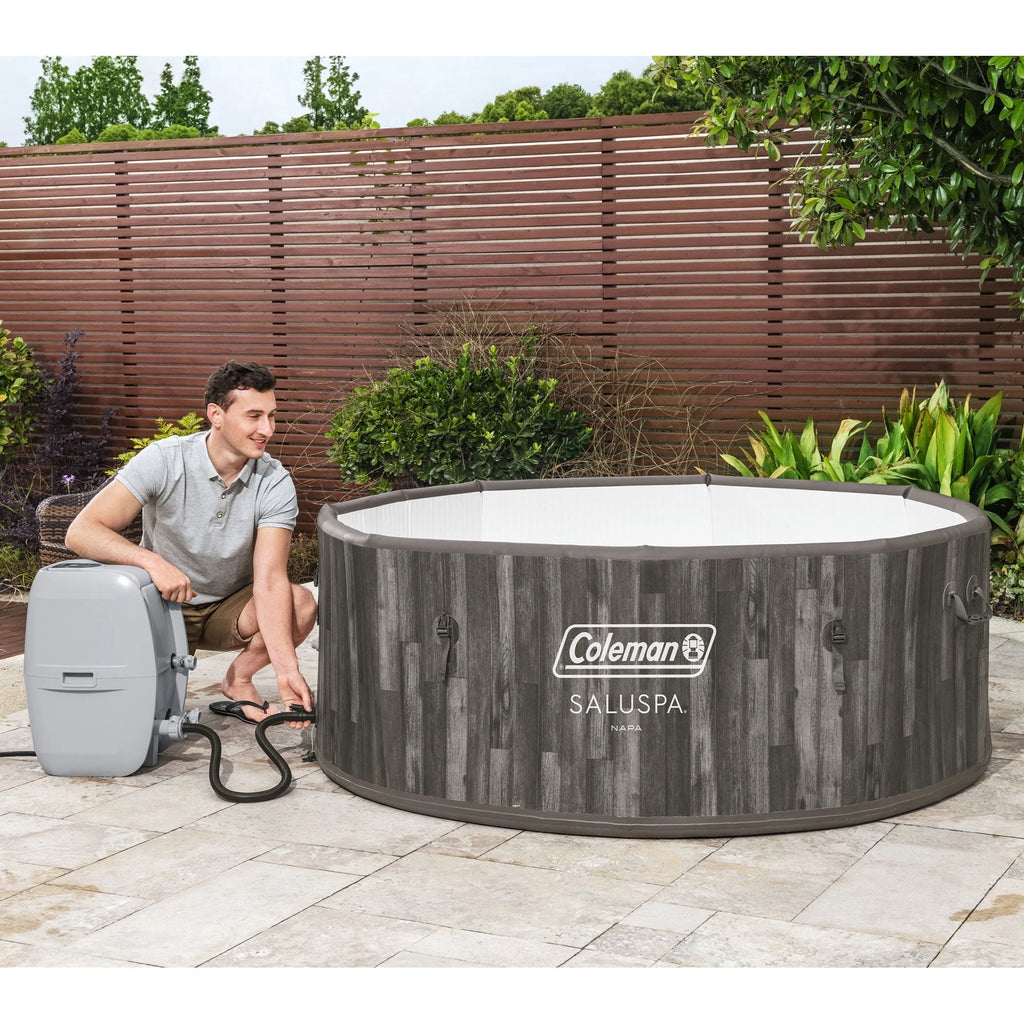 Coleman SaluSpa AirJet Inflatable Round Hot Tub, 60 Jets, Black D46266