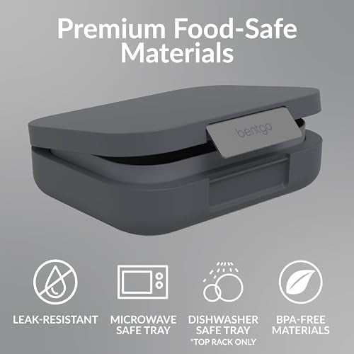 Bentgo Modern Adult & Teen Bento Lunch Box, Leak-Resistant, BPA-Free, Dark Gray G5523