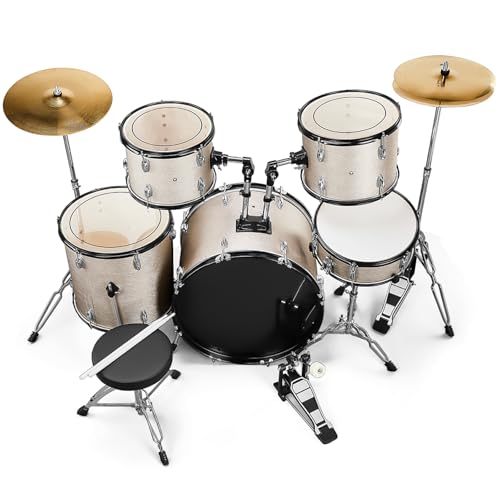 Ktaxon 22 Inch 5-Piece Adult Drum Set with Cymbals and Stool (Blue) G680