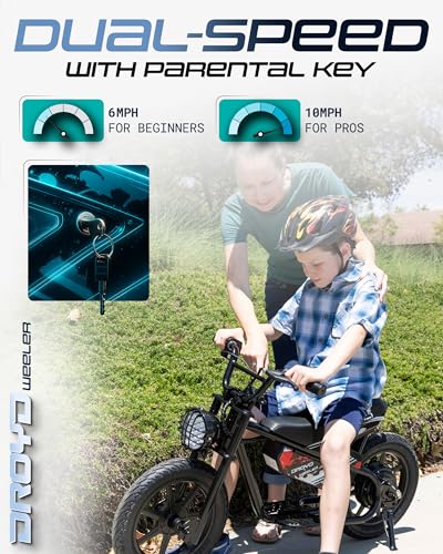 Droyd Weeler Electric Mini Bike for Kids, 200W Motor, 24V 8Ah Battery, Ages 6+ G9123