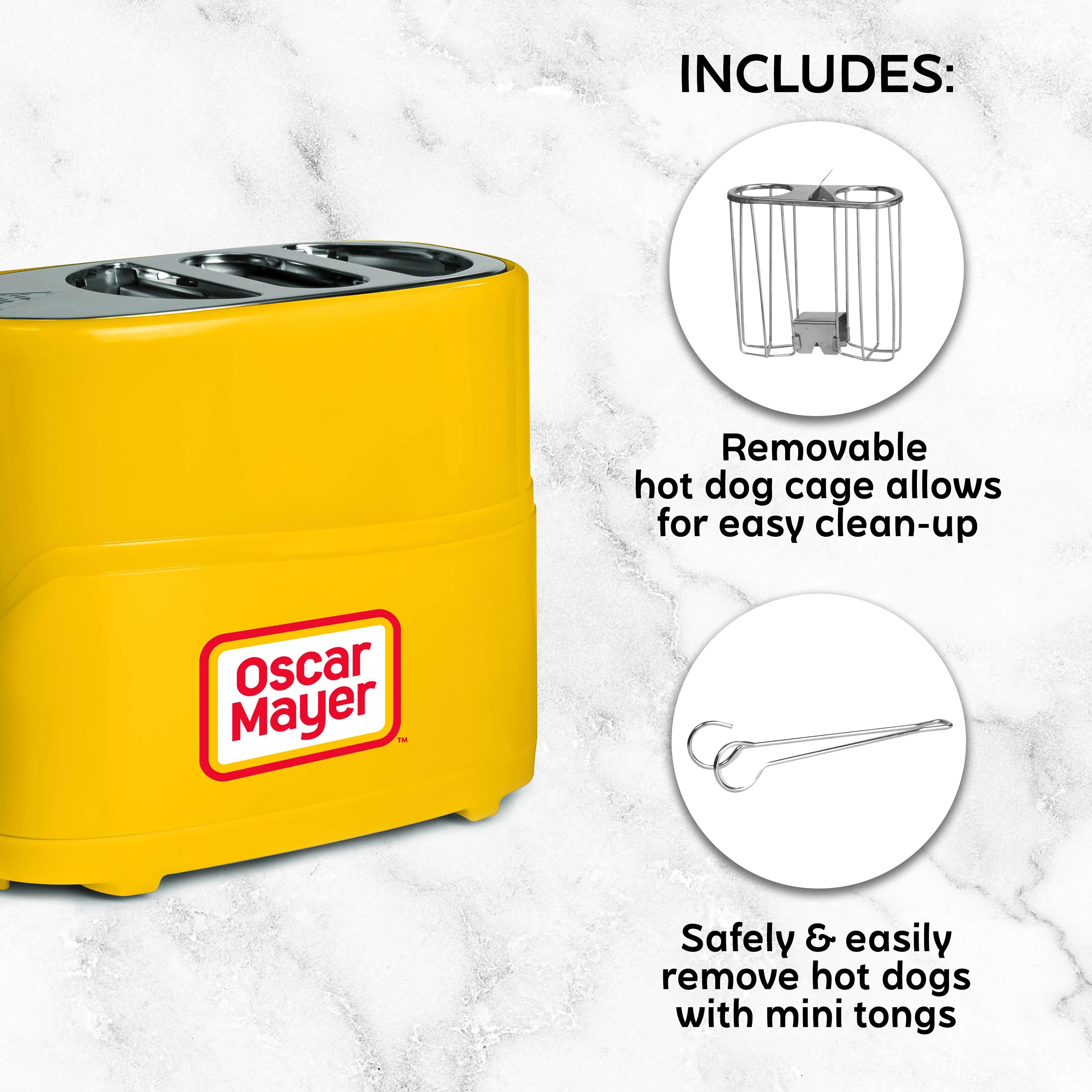 Oscar Mayer 2 Slot Hot Dog and Bun Toaster with Mini Tongs Q925