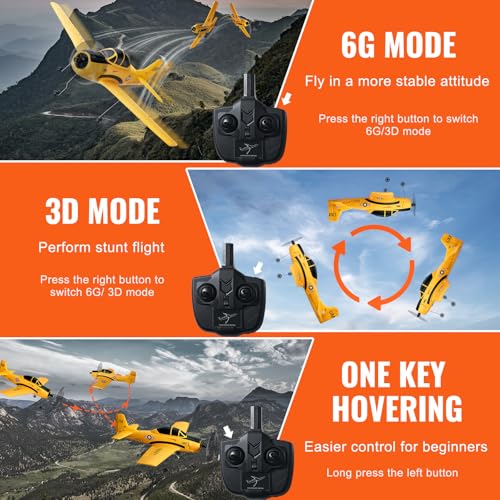 VEVOR RC Plane 2.4GHz 4 Channel T28 Trainer Aircraft with 6-Axis Gyro W54614