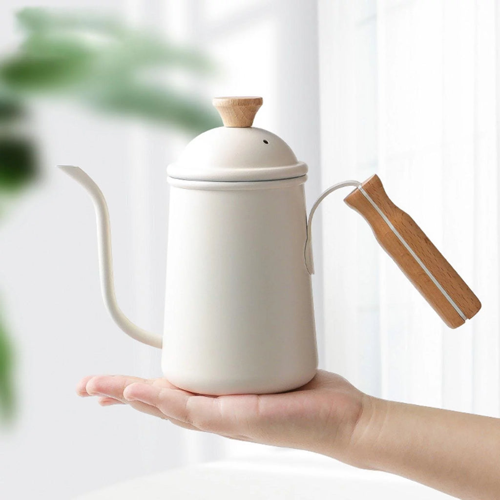 Stainless Steel Gooseneck Kettle Coffee Pot, Beige Y7155
