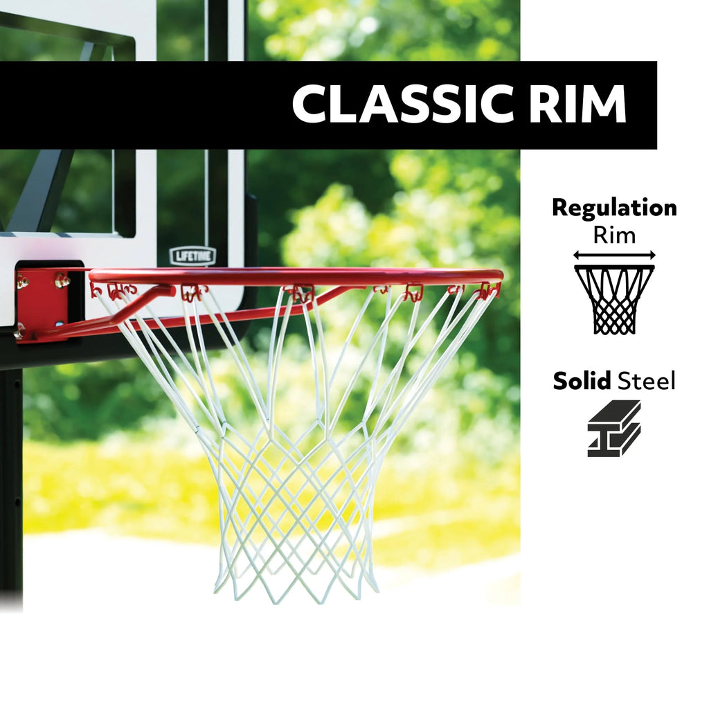 Lifetime Adjustable Portable Basketball Hoop, 44 inch HDPE Plastic Impact A80209