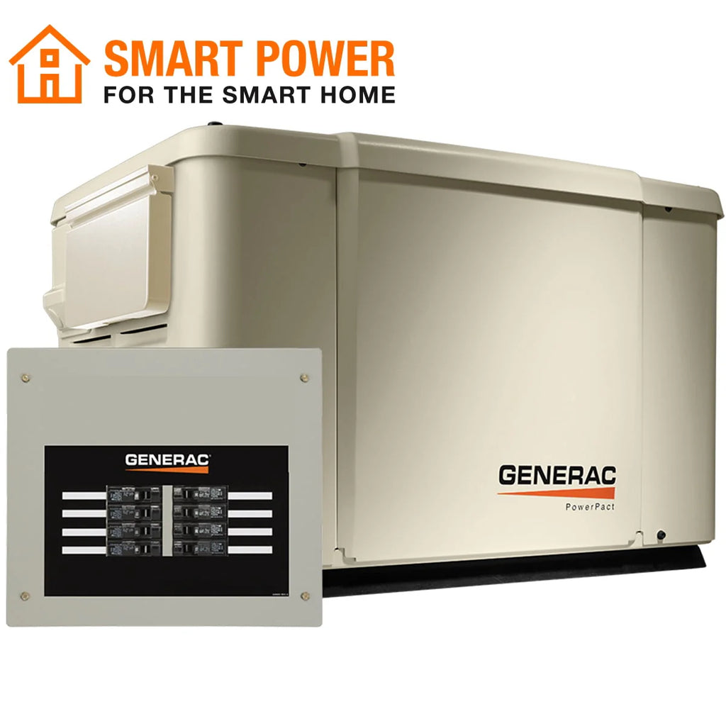 Generac PowerPact 7500/6000 kW Air-Cooled Home Standby Generator, Model 6998 I380