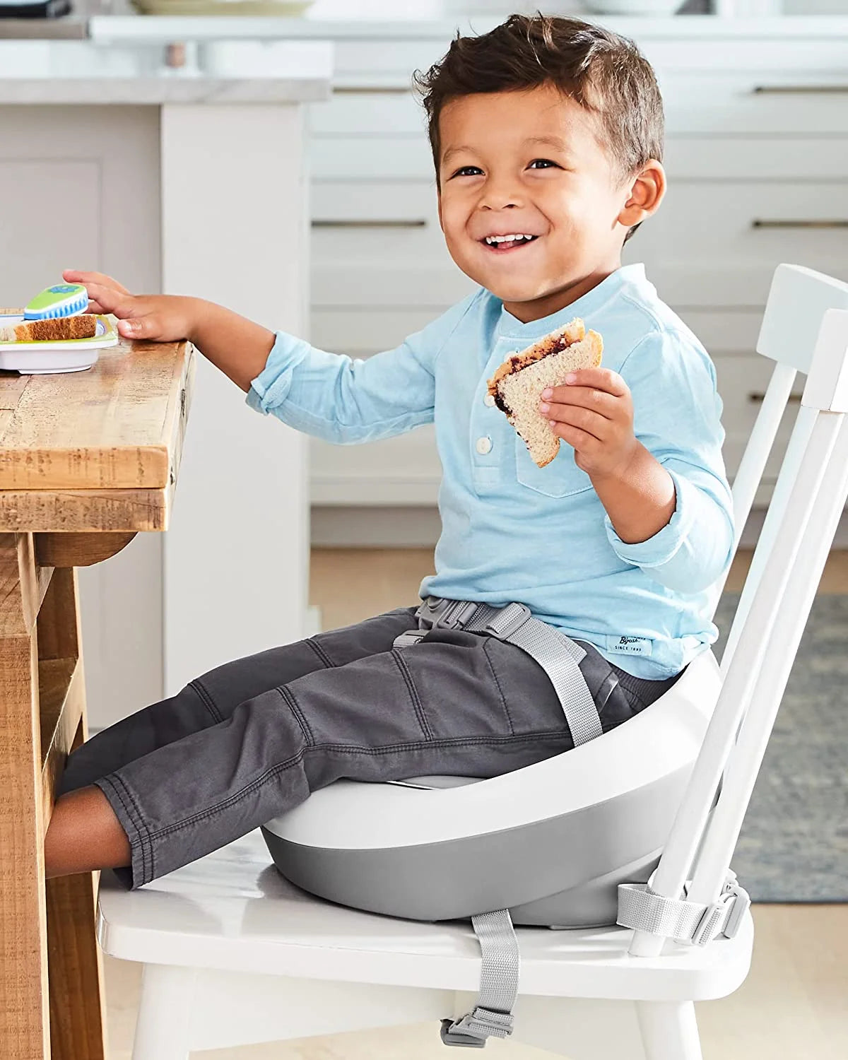 Skip Hop Booster Seat for Dining Table, Grey/White Q92834