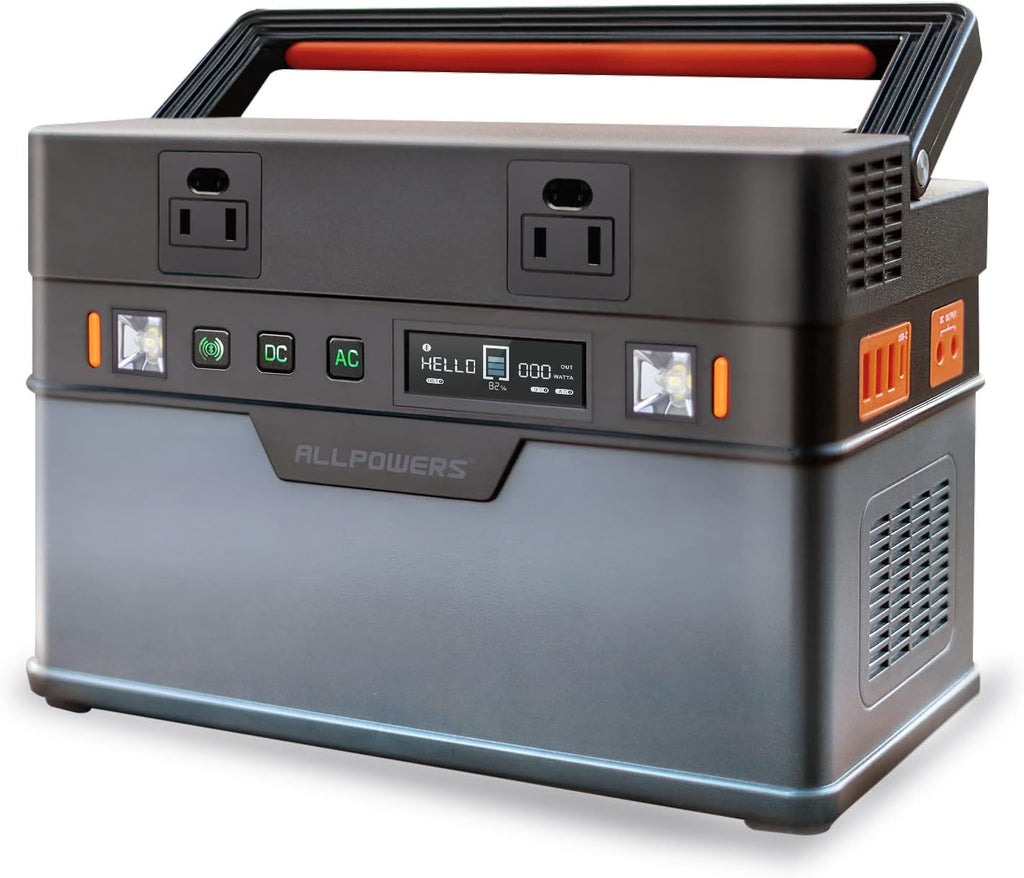 ALLPOWERS Solar Generator 110V 700W, Portable Power Station 606Wh with Pure Sine Wave AC Outlets, DC USB Car Ports, Mobile Backup Battery for Camping Home Use Emergency