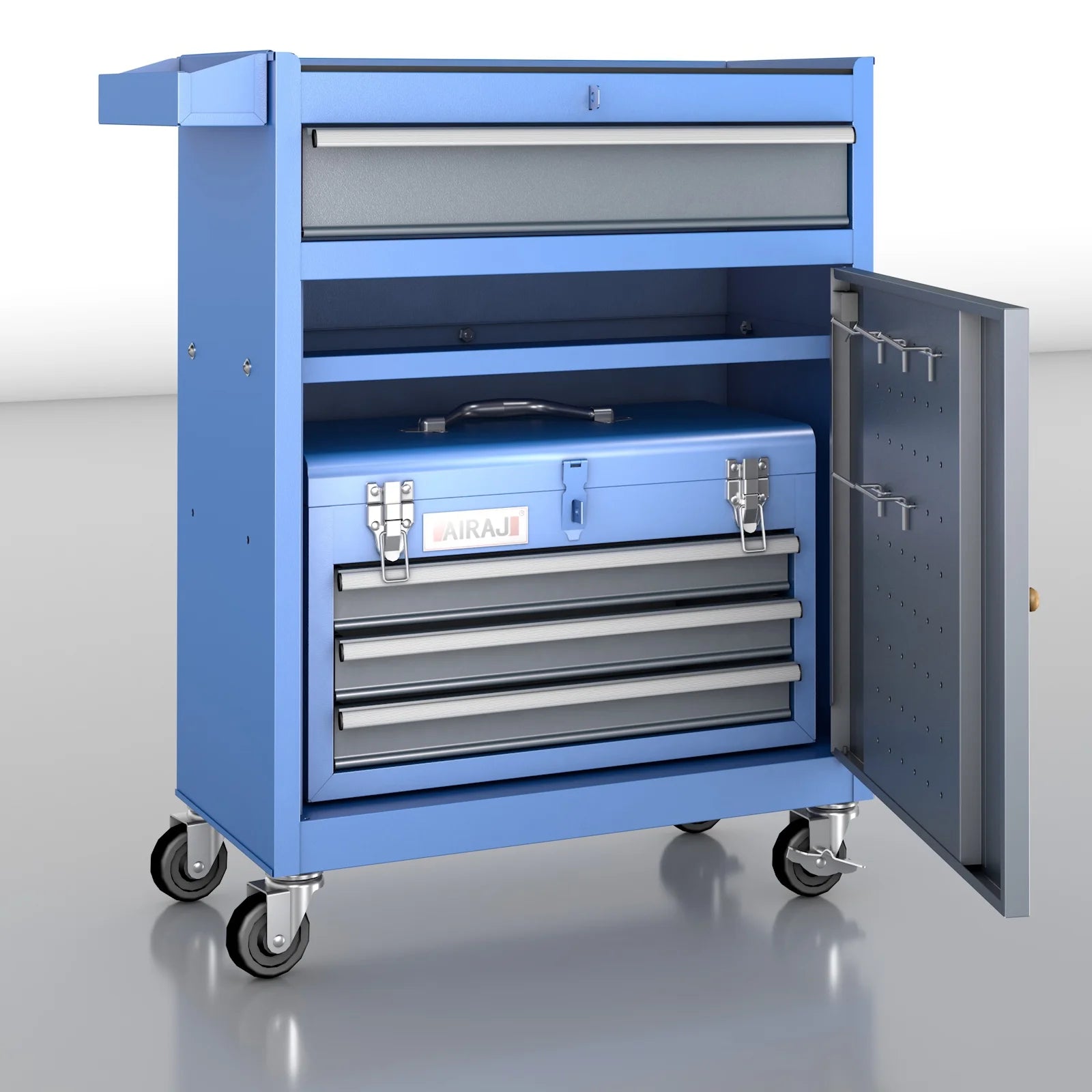 Airaj Trolley Tool Chest Rolling Tool Cabinet with 4 Drawers J38745