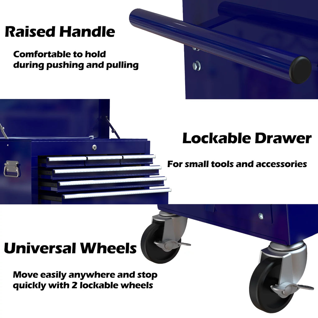 Blue 8-Drawer Rolling Tool Chest with Wheels and Lock Z60320