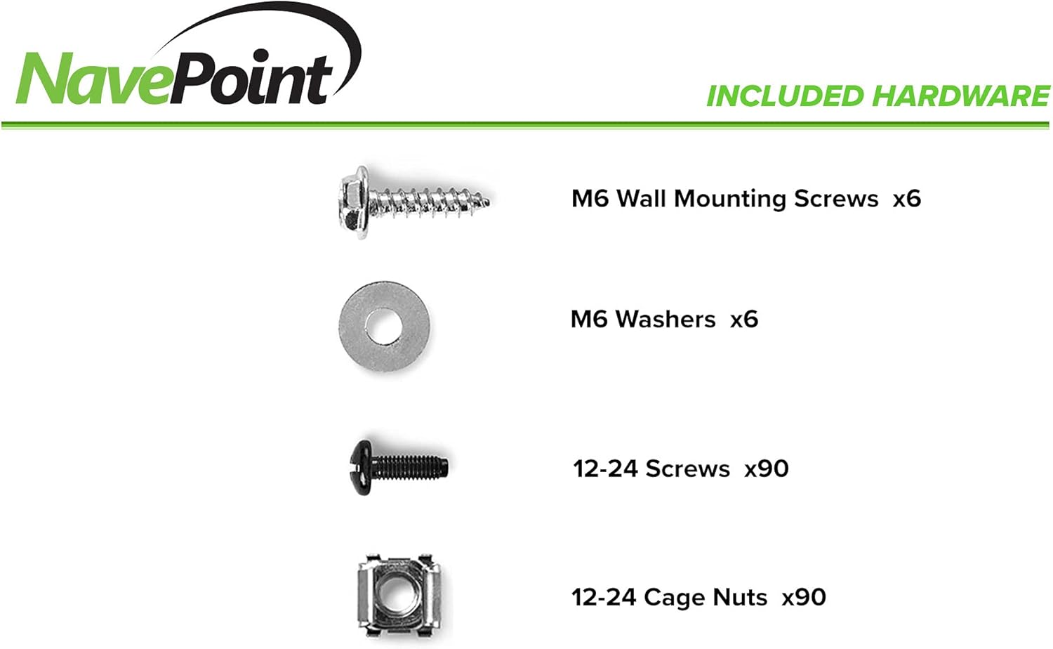NavePoint 15U Wall-Mount Open Frame Network Equipment Rack, 24.81" Depth, Black J55301