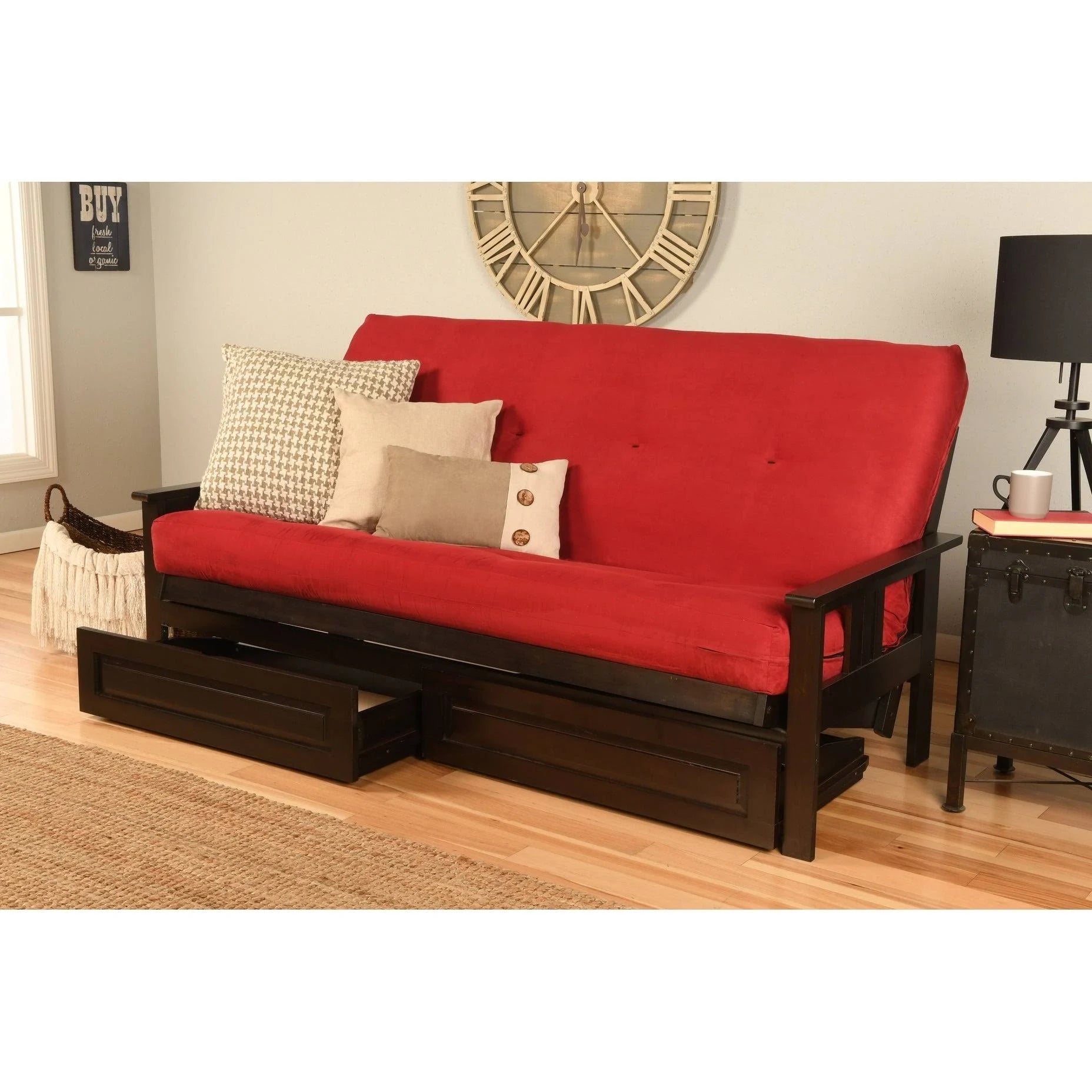 Somette Queen-size Wood Futon Frame Espresso I7029