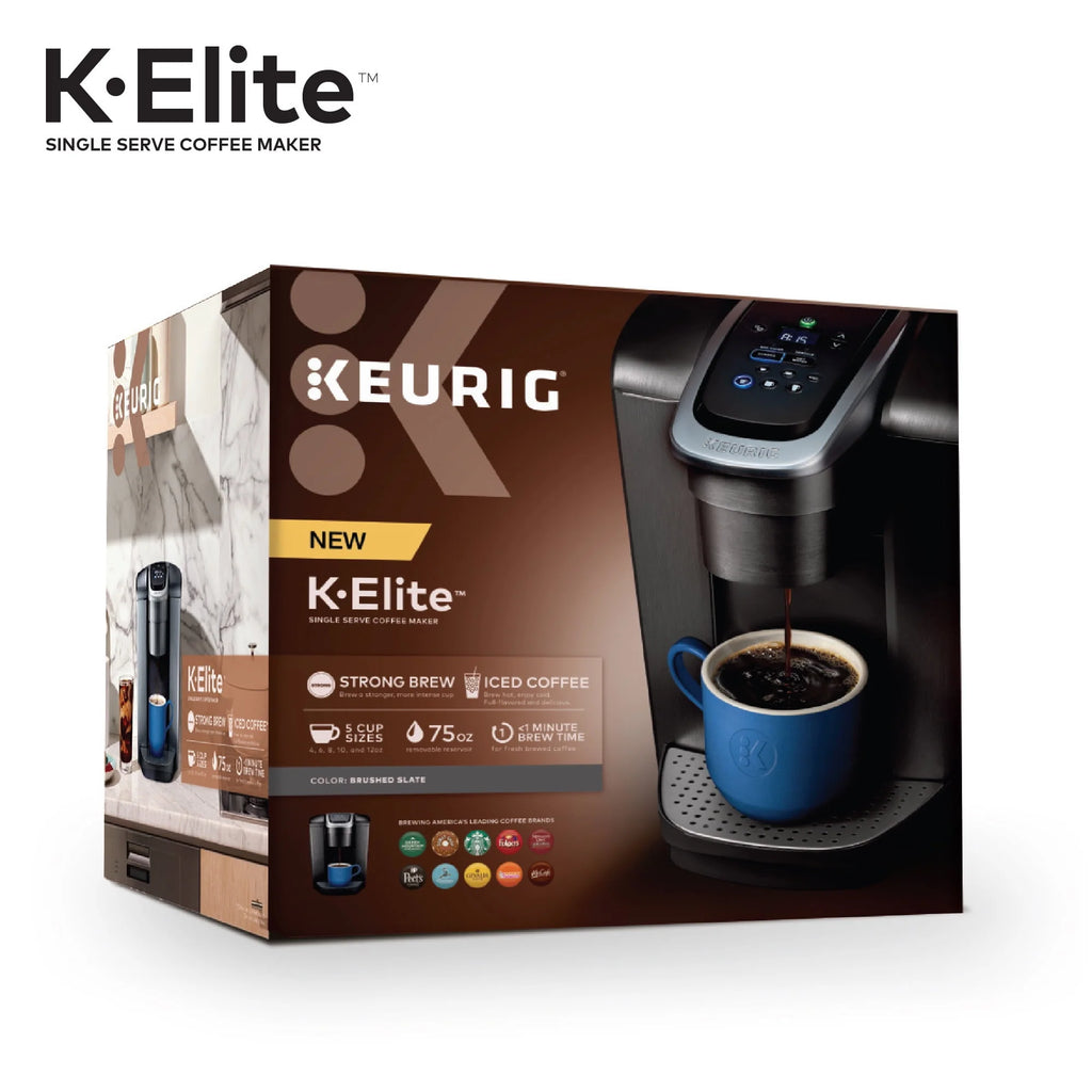 Keurig K-Elite Single-Serve K-Cup Pod Coffee Maker, Brushed Silver E378947