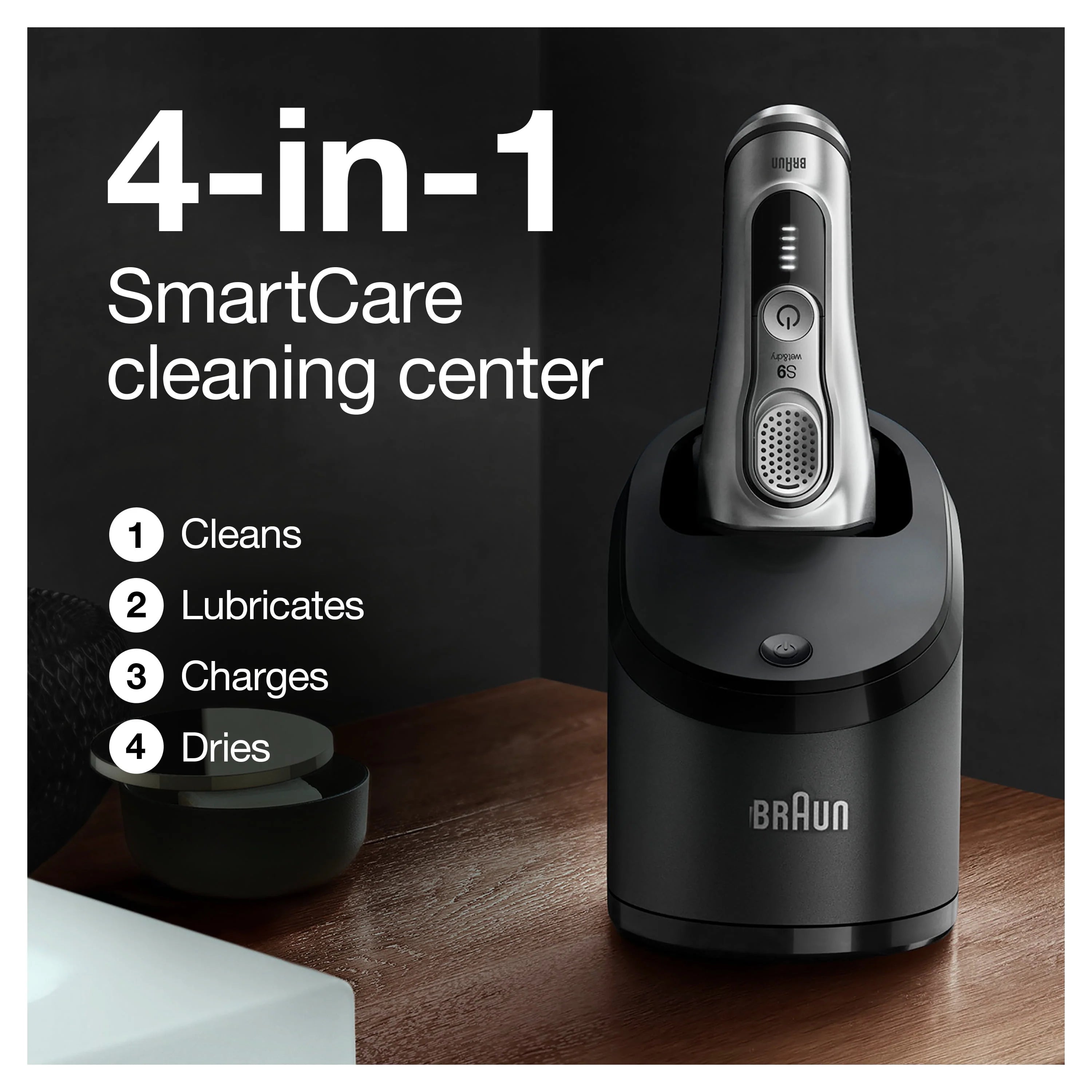Braun Series 9 9370cc Rechargeable Wet Dry Electric Shaver with Clean Station J16358