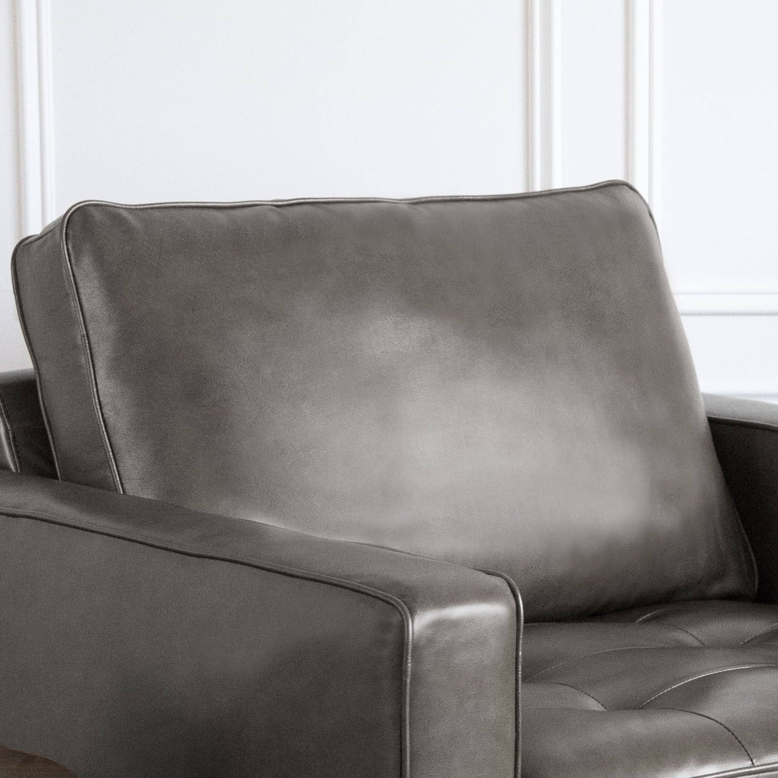 Abbyson Holloway Mid-Century Modern Top-Grain Leather Armchair Camel U229789