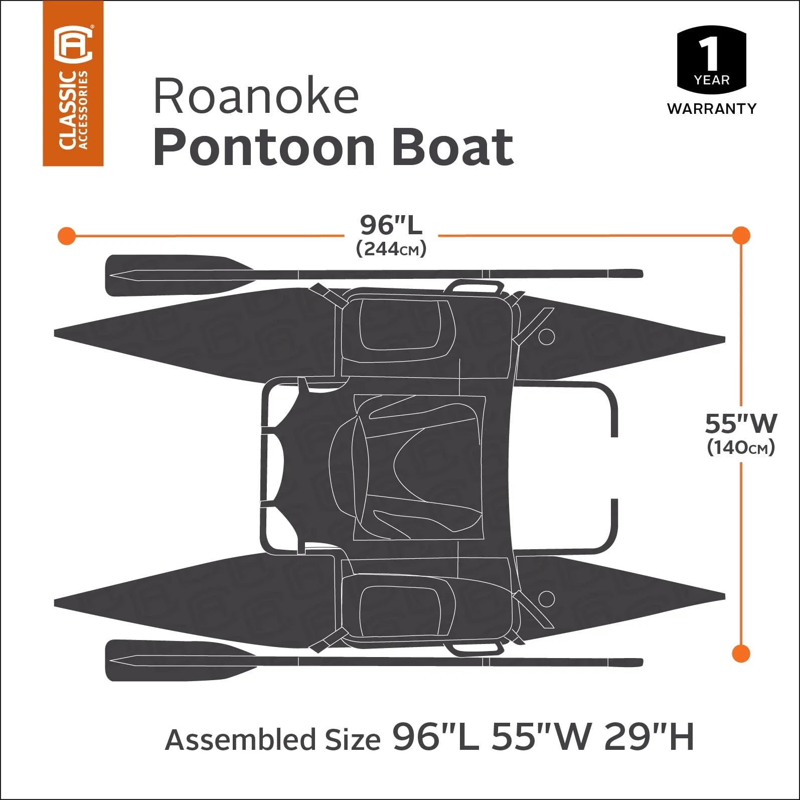 Classic Accessories Roanoke Pontoon Boat B575805