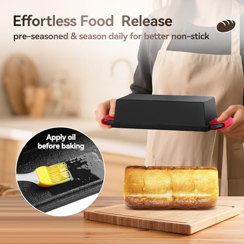 Cast Iron Loaf Pans for Baking Bread 9 x 5in, 2 Piece Pre-Seasoned K8872